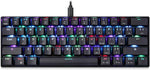 MOTOSPEED 60% Mechanical Keyboard Portable 61 Keys RGB LED Backlit Type-C USB Wired Office/Gaming Keyboard for Mac, Android, Windows?Red Switch?