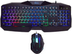 Rii Gaming Keyboard and Mouse Combo,LED Rainbow Backlit USB Wired Computer Keyboard 104 Key,Spill-Resistant Design,Ergonomic Wrist Rest Keyboard Mouse Set for Windows PC Gamer. Black