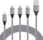 iPhone Charger, Lightning Cable 4PACK 6inch+5ft+5ft+5ft Nylon Braided USB Charging Cable High Speed Data Sync Cord Compatible with iPhone 13/12/11 Pro Max/XS MAX/XR/XS/X/8/7/Plus/6S/6/SE/5S/iPad