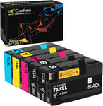 Cartlee Set of 5 Compatible 711XL 711 High Yield Ink Cartridges for HP Designjet T120 T520 Printers (2 Black, 1 Cyan, 1 Magenta, 1 Yellow)