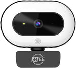 MEE audio CL8A 1080p HD Webcam with Ring Light, Microphone, Autofocus, Low Light Correction, 360° Rotation; USB Streaming Web Camera for Video Calling via Zoom/Skype on Computer PC Mac Laptop Desktop