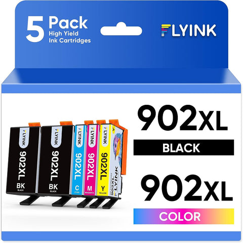 FLYINK 902XL Ink Cartridge Compatible with HP 902XL 5 Pack