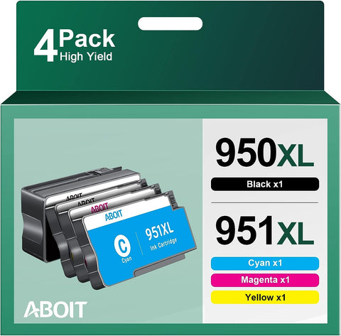 950XL 951XL Combo | Replacement for HP 951 Ink Cartridges 950 Combo Pack to use with HP OfficeJet Pro 8600 OfficeJet Pro 8610 OfficeJet Pro 251dw 276dw 8100 8620 8625 8630 Printer | 4-Pack