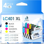 DOUBLE D LC401XL Ink Cartridge Compatible Replacement for Brother LC401 LC401XL LC401BK,Work for Brother MFC-J1010DW MFC-J1012DW MFC-J1170DW(4 Pack)