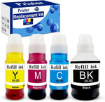 Pristar Compatible Ink for Canon GI-20 GI20 GI 20 Ink Refills Replacement for Canon PIXMA G6020 G7020 G5020 MegaTank Printer Ink Bottle,170ML Black Canon GI-20 Ink, 70ML Canon GI20 Cyan/Magenta/Yellow