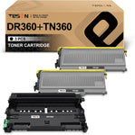 TESEN DR360 TN360 Compatible Drum and Toner Replacement for Brother DR360 TN360 (1Drum + 2Toner) Work with DCP-7030, DCP-7040, HL-2140, HL-2170W, MFC-7340, MFC-7345N, MFC-7440N, MFC-7840W Series