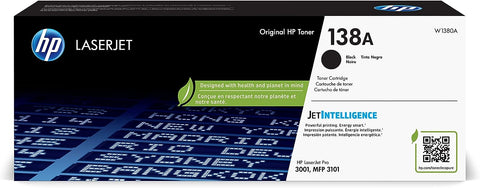 HP Original 138A Black Laserjet Toner Cartridge | This Cartridge Works Laserjet Pro 3001dwe, 3001dw Laserjet Pro MFP 3101 fdwe, 3101fdw | W1380A