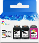 Ubinki 63XL Ink Cartridge Black Color Combo 3-Pack Replacement for HP 63 HP63XL 63xl HP63xl Ink for OfficeJet 3830 4650 4655 5200 5255 5258 Envy 4520 4512 4516 DeskJet 1112 1110 3630 3632 3634 Printer