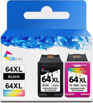 Ubinki 64XL Ink Cartridge Black Color Combo Pack Replacement for HP Ink 64 XL HP64 HP64XL Compatible for Envy 7855 7155 7858 7800 7955e 7958e 6200 6255 7830 7864 7120 Tango Ink X Printers(2-Pack)