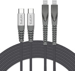 KINPS MFI Certified 10FT (2-Pack) USB C to Lightning Fast Charging Cable Compatible with iPhone 11/11Pro/11 Pro Max/X/XS/XR/XS MAX, Supports Power Delivery(for Use with Type C Chargers),(Gray)