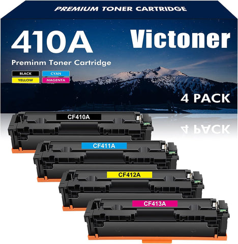 410A Toner Cartridge Replacement for HP 410A Color Pro MFP M477fnw M477fdw M452dn M452nw M477fdn M452dw CF410A CF411A CF412A CF413A Printer (Black Cyan Yellow Magenta, 4-Pack)