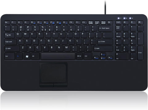 Perixx PERIBOARD-519 US, Wired Compact USB Keyboard with Touchpad - X Type Scissor Keys - Dimension 14.92x7.8x0.94 inches - US English