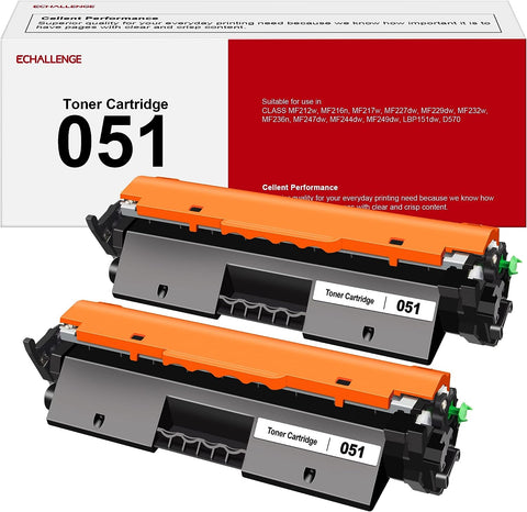 051 Black Toner Cartridges Replacement Compatible for Canon 051 CRG-051 to Use with ImageCLASS MF263dn MF264dw MF266dw MF267dw MF269dw LBP162dw LBP161dn (2-Pack)