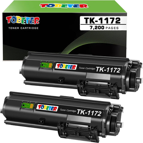 ToBeter Compatible TK1172 Toner Cartridge Replacement for Kyocera TK-1172 Use for ECOSYS M2040dn M2540d M2540dw M2640idw 7,200 Pages Yield (Black 2-Pack)