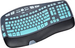 Keyboard Cover for Logitech MK570 MK550 K350 Wireless Wave Keyboard, Logitech MK570 MK550 K350 Wireless Keyboard Accessories, Logitech MK570 Keyboard Skin Protector - Gradual Mint