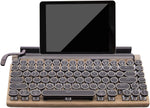 Itigoitie Retro Typewriter Mechanical Keyboard, Punk Bluetooth Wireless Keyboard with 83 Keys,LED Backlit,Round Keycaps,Compact 75% Layout Wired Keyboard for iOS/Android/Windows/Mac/ipad,Wood Color