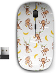 2.4G Ergonomic Portable USB Wireless Mouse for PC, Laptop, Computer, Notebook with Nano Receiver ( Cute Monkeys )