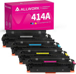 ALLWORK Compatible Toner Cartridge Replacement for HP 414A W2020A W2021A W2022A W2023A for HP Color Laserjet Pro M454dw M454dn MFP M479fdw M479fdn 414X Printer Black Cyan Yellow Magenta