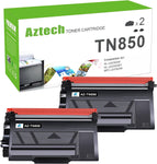 Aztech Compatible Toner Cartridge Replacement for Brother TN 850 TN850 TN-850 TN820 TN-820 HL-L6200DW MFC-L5850DW MFC-L5900DW MFC-L5700DW HL-L5200DW MFC-l5800DW Printer Ink High Yield (Black, 2-Pack)