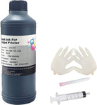 AYMSous Replacement for Canon Black Ink Refill Ink Kit Dye Ink 500ml for Canon Inkjet Printers Refillable Cartridge CISS CIS System (16.9 oz) with Syringe & Glove