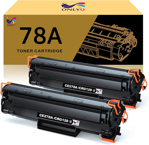 ONLYU Compatible Toner Cartridge Replacement for HP 78A CE278A 278A CE278AC 78 278 CE278AD CE278 Toner for HP Laserjet Pro M1536dnf P1606dn M1536 P1566 P1560 P1606 Printer (Black, 2-Pack) (78a Black)