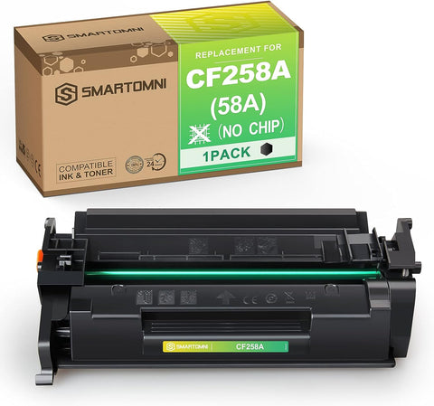 S SMARTOMNI 58A CF258A Compatible No-Chip Toner Cartridge Replacement for HP CF258A 58A use for HP Pro M304 M404n M404dn M404dw M406 MFP M428dw M428fdn M428fdw M430 (1 Black)