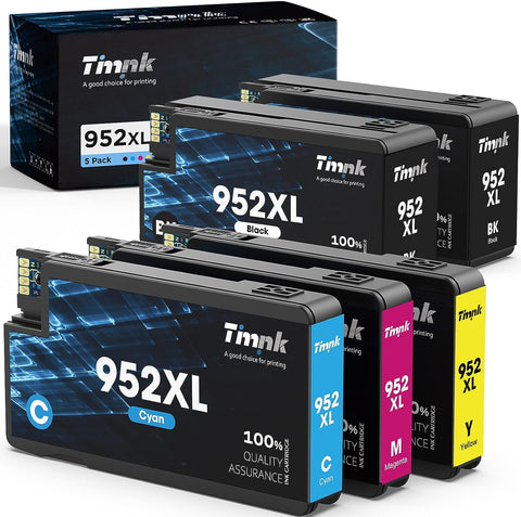 ?5-Pack Larger Capacity? 952XL Ink Cartridges Replacement for Original HP 952 952 XL Ink Cartridges Combo Pack (2BK/C/M/Y), High-Yield, for OfficeJet Pro 8710 8720 7720 7740 8210 8702 8715 8725