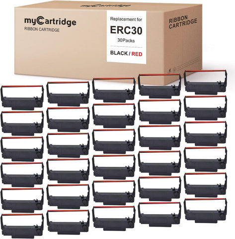 MYCARTRIDGE Compatible Ribbon Cartridge Replacement ERC30 ERC-30 ERC 30 34 38 B/R for use in ERC38 NK506 (Black Red, 30 Pack)