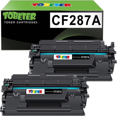 ToBeter Compatible CF287A 87A Toner Cartridges Replacement for HP CF287A 287A 87 287 87X CF287X 287X for Laserjet Pro M501 M501dn Enterprise M506 M506dn M506n M506x MFP M527 Printer (Black, 2 Pack)