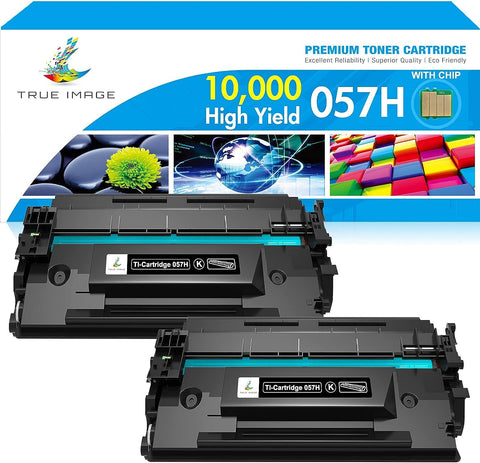 TRUE IMAGE Compatible Toner Cartridge Replacement for Canon 057H 057 CRG-057H Work with ImageCLASS MF445dw LBP226dw MF448dw LBP227dw LBP228dw MF449dw MF445 Laser Printer Ink (Black, 2-Pack)