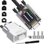 JUXINICE 1pack Connector DB9 Serial Adapter D-SUB 9-pin RS232 RS485 Adapter to Terminal Connector Signal Module with Bolts Nuts and Screwdriver (Female+ Metal Shell)
