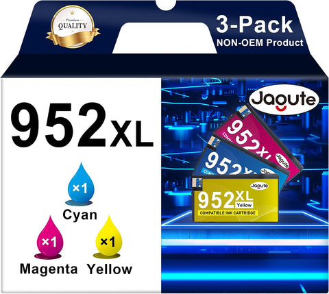 Jagute 952XL Color Ink Cartridges Replacement for HP 952 XL Ink Cartridge Work with HP OfficeJet Pro 8710 8720 7740 7720 8210 8715 8725 8740 8702 8216 8730 Printer 3 Color(Cyan Yellow Magenta)