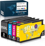 PCMJET 950XL 951XL Ink Cartridges Combo Pack Compatible with Officejet PRO 8100 8110 8600 8610 8615 8616 8620 8625 8630 8640 8660 (2 Black, 1 Magenta, 1 Yellow, 1 Cyan)