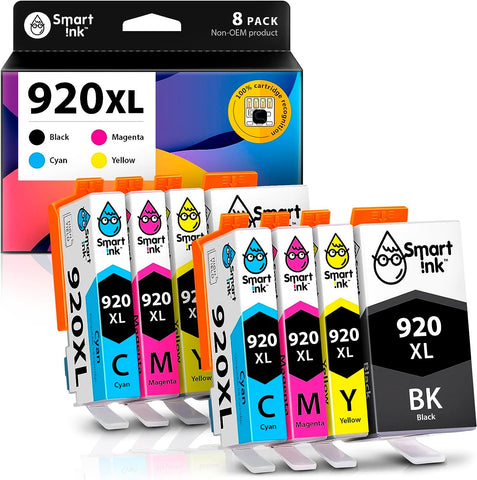 Smart Ink Compatible Ink Cartridge Replacement for HP 920 XL 920XL (2 Black, 2 Cyan, 2 Magenta, 2 Yellow, 8 Combo Pack) to use with HP Officejet 6000 6500 6500A 7000 7500A 7500