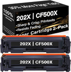 Compatible Toner Cartridges Replacement for HP 202X 202A CF500X CF500A to use with Pro MFP M281fdw M254dw M281cdw M281 M281dw M280nw Toner Printer (2 Black)