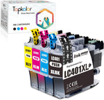 Topkolor LC401XL Ink Cartridges Compatible Replacement for Brother LC401XL LC401 Used for MFC-J1010DW MFC-J1012DW MFC-J1170DW Printer, 4Pack(Black/Cyan/Magenta/Yellow)