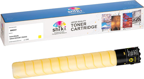 SHIKI Compatible Toner Cartridge for Konica Minolta bizhub C224/C284/C364/C224e/C284e/C364e Yellow (TN321Y/A33K230) 25,000 Pages (Yellow)