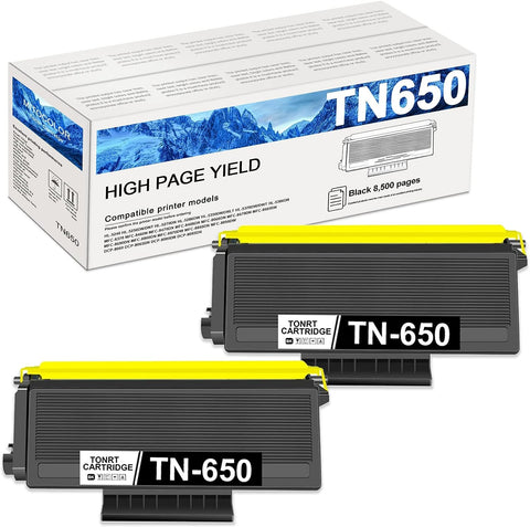 MITOCOLOR Compatible TN650 TN 650 Toner Cartridge Replacement for Brother TN-650 2-Pack Black Toner Cartridge to Compatible with HL-5250DN/DNT 5350DN/DNLT MFC-8460N DCP-8060 8080DN Printer Toner