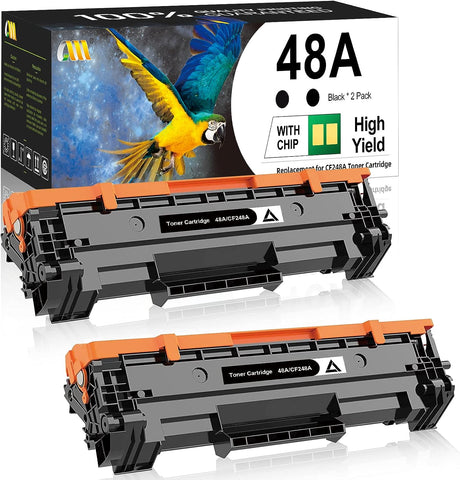 CMCMCM Compatible CF248A 48A Toner Cartridge Replacement for HP 48A CF248A Toner for Pro MFP M28w M29w M28a M29a M28, Pro M15w M16a M15a M16w M15 Printer (2 Black)