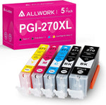 ALLWORK PGI270XL CLI271XL Compatible Ink Cartridges Replacement for Canon 270 271 PGI-270XL CLI-271XL Works with Canon PIXMA TS6020 9020 5020 8020 MG7720 6821 5720 6820 5722 6800 5700 6822 5(KKCMY)