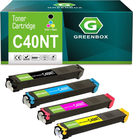 GREENBOX Compatible MX-C40NT High-Yield Toner Cartridge Replacement for Sharp MX-C40NT MX-C40NTB MX-C40NTC MX-C40NTM MX-C40NTY for MX-C311 MX-C312 MX-C400P MX-C401 MX-C402SC (4 Pack)