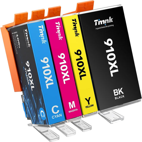 ?4-Pack Larger Capacity? 910XL Compatible Ink Cartridges Replacement for HP 910 XL Ink Cartridges Combo Pack, Work for OfficeJet Pro 8025 8035 8020 8028 Printer (BCMY-4 Pack)