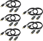 UVOOI DisplayPort DP to HDMI Cable 6 feet 10-Pack, DisplayPort to HDMI Display Monitor Adapter Cord Male to Male Gold-Plated Cord Compatible with Lenovo, HP, ASUS, Dell and Other Brand - Black