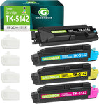 GREENBOX Compatible Toner Cartridge Replacement for Kyocera TK5142 TK-5142 1T02NR0US0 1T02NRCUS0 1T02NRBUS0 1T02NRAUS0 TK-5142K TK-5142C TK-5142M TK-5142Y for M-6530cdn M-6030cdn P-6130cdn Printer