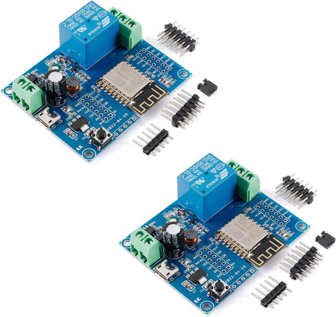 JESSINIE 2Pcs ESP8266 ESP-12F WiFi Single Relay Module ESP DC5-80V Wireless Controller Relay Module Board ESP-12F for IOT Smart Home APP
