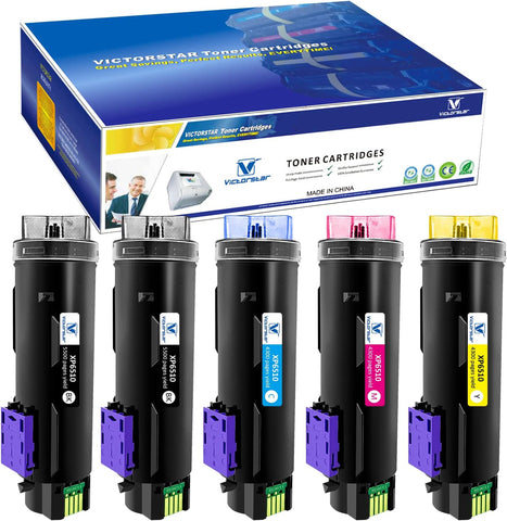 VICTORSTAR 5 Packs Compatible Toner Cartridges 6510 6515?Extra High Yield? 5500 BK & 4300 Pages CMY for Xerox Phaser 6510 6510n 6510dn 6510dni 6510dnm WorkCentre 6515 6515n 6515dn 6515dni 6515dnm