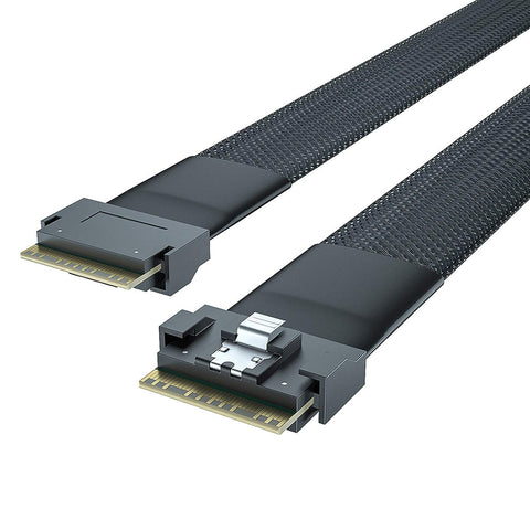 10Gtek 24G Internal SlimSAS SFF-8654 to SFF-8654 8i Cable, SAS 4.0, 85-ohm, 1-m(3.28ft)