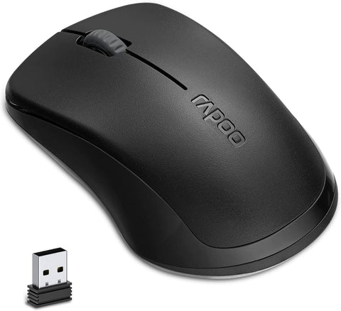 Rapoo Wireless Mouse, Computer Mouse 3 Buttons Silent Cordless Mouse Wireless Optical Mice with USB Nano Receiver, 2.4G Portable Ergonomic Wireless Mouse for Laptop/Windows/Mac/Office PC