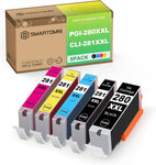 S SMARTOMNI PGI280XXL CLI281XXL Compatible Ink Cartridges Replacement for Canon 280 281XXL PGI-280XXL CLI-281XXL for Canon PIXMA TS702 TR7520 TS6120 TS8220 TR8520 TR8622 TS9100 TS9120 TS9521C 5 Pack