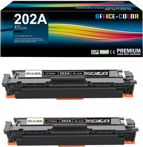 202A Black Toner Cartridge Replacement for HP 202A CF500A Works with Color Laserjet Pro M254dw; Color Laserjet Pro MFP M281cdw, M281fdw Printer Ink (2-Pack)